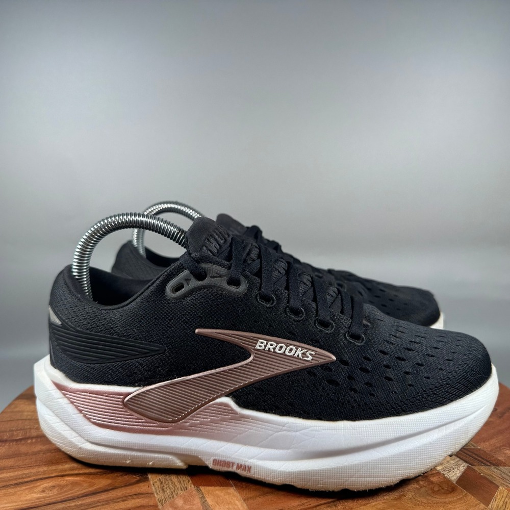 Brooks Ghost Max Black Rose Gold Running Shoes 1204571D043 Women 6.5 Wide D